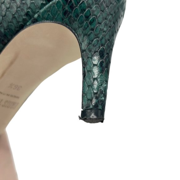 Paris Texas Slouch Snake Effect Python Embossed Heeled Boots - Picture 9 of 14